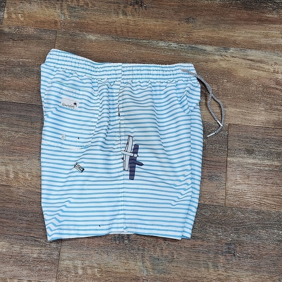 Boardies Men’s Swim Shorts Trunks Striped Blue White Size Medium - Picture 15 of 16